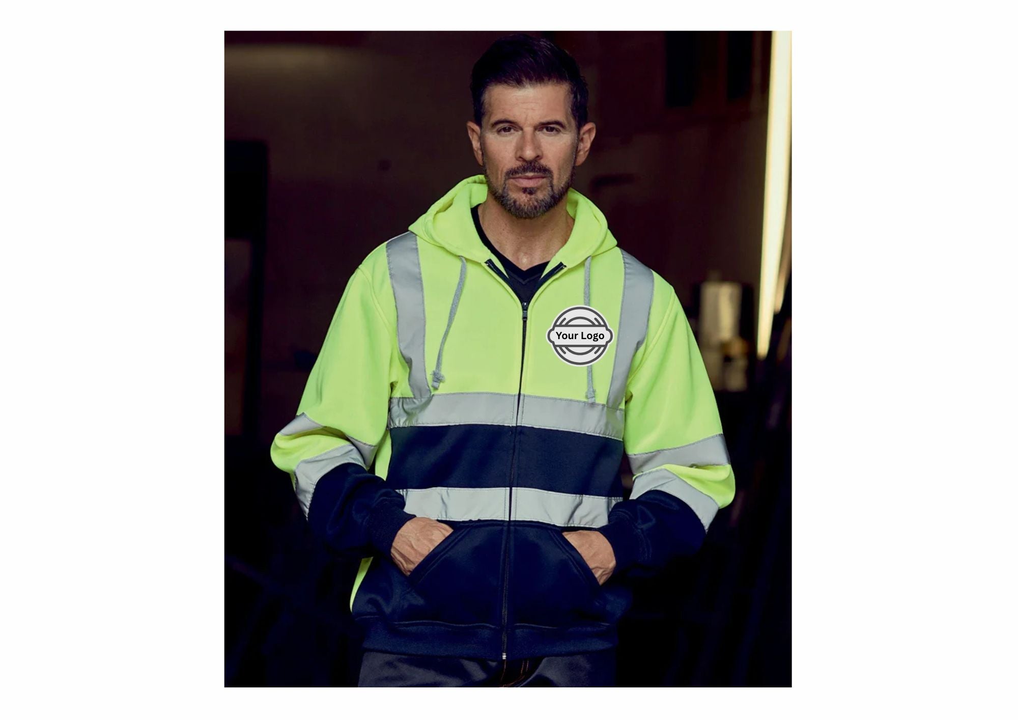 Hi-Vis Zip Work Wear Hoodie