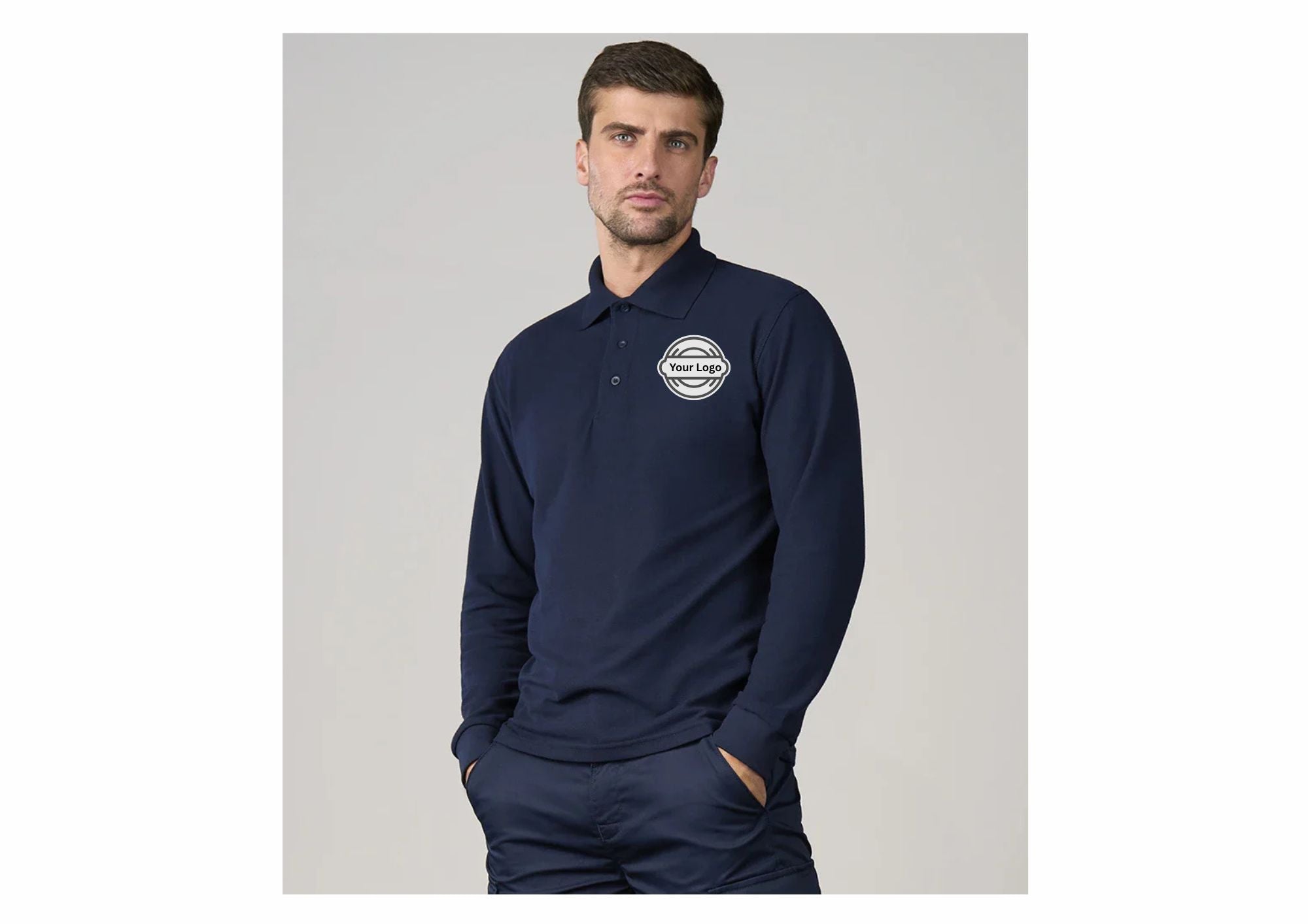Premium work wear Long Sleeve Piqué Polo Shirt