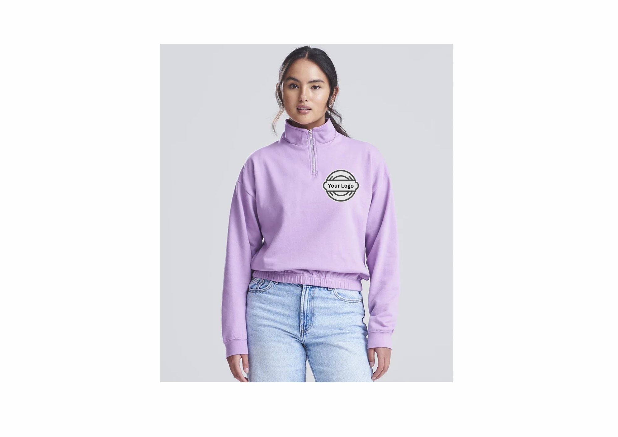 Cropped 1/4 Zip Sweatshirt for Ladies