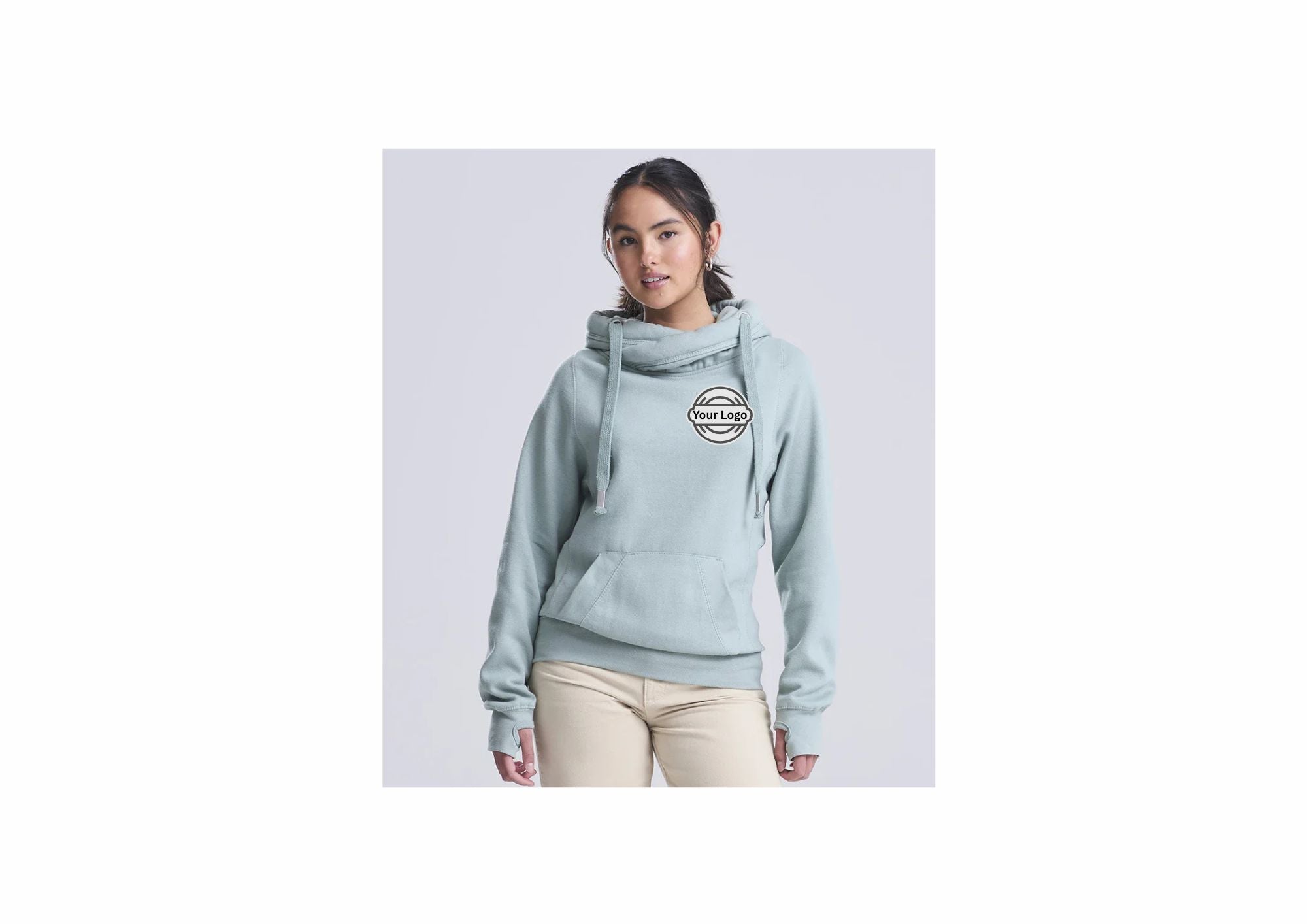 Work Wear Cross Neck Hoodie