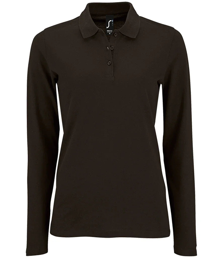 Ladies Long Sleeve Piqué Polo work wear Shirt