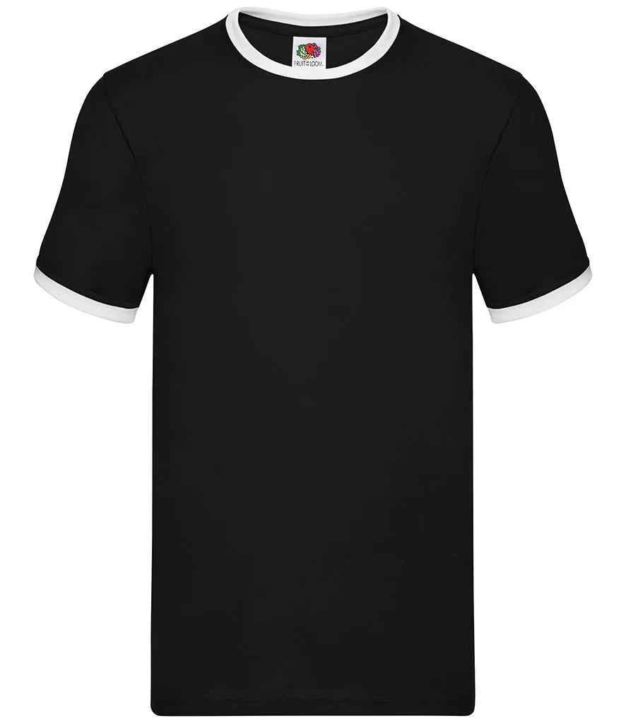 World cup colours Fruit of the Loom Contrast Ringer T-Shirt personalised