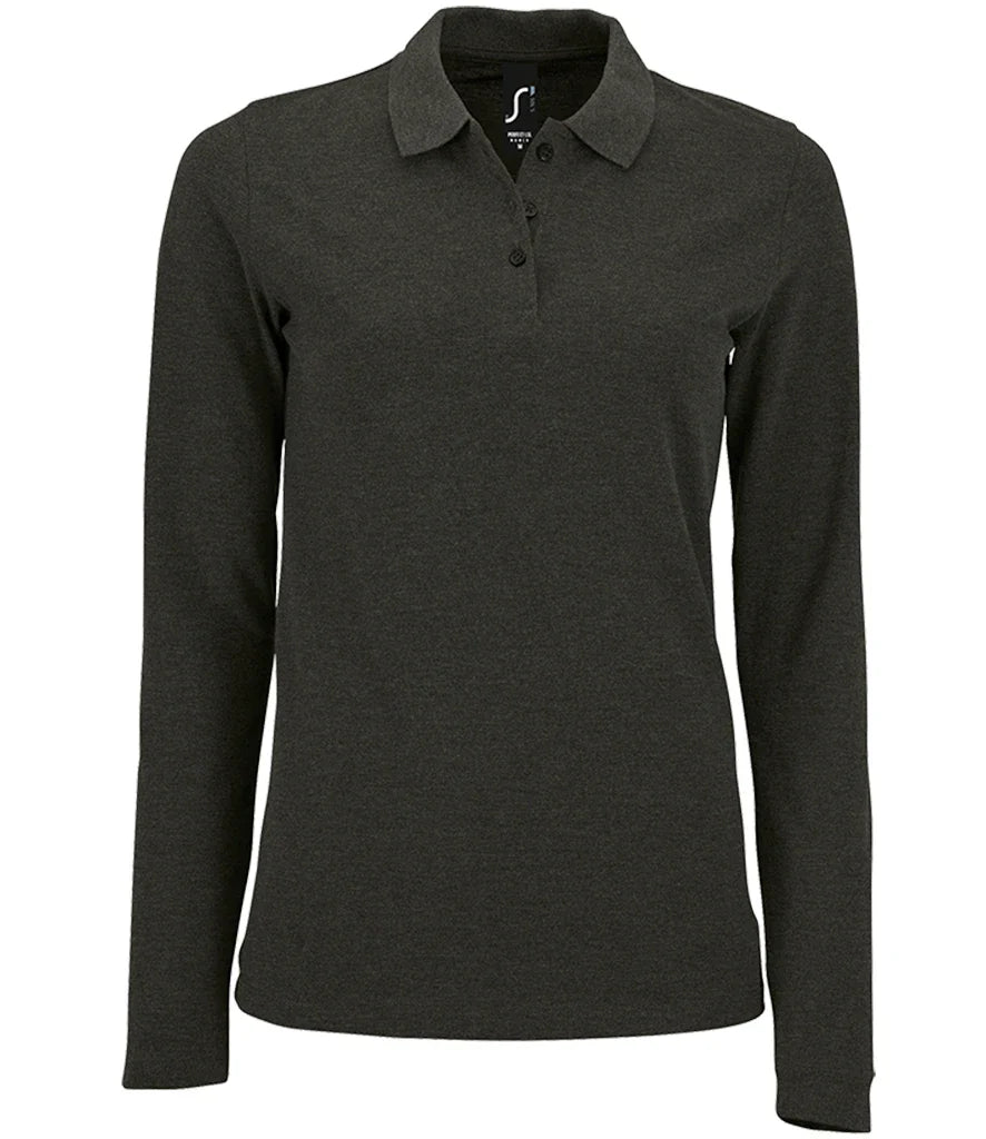 Ladies Long Sleeve Piqué Polo work wear Shirt