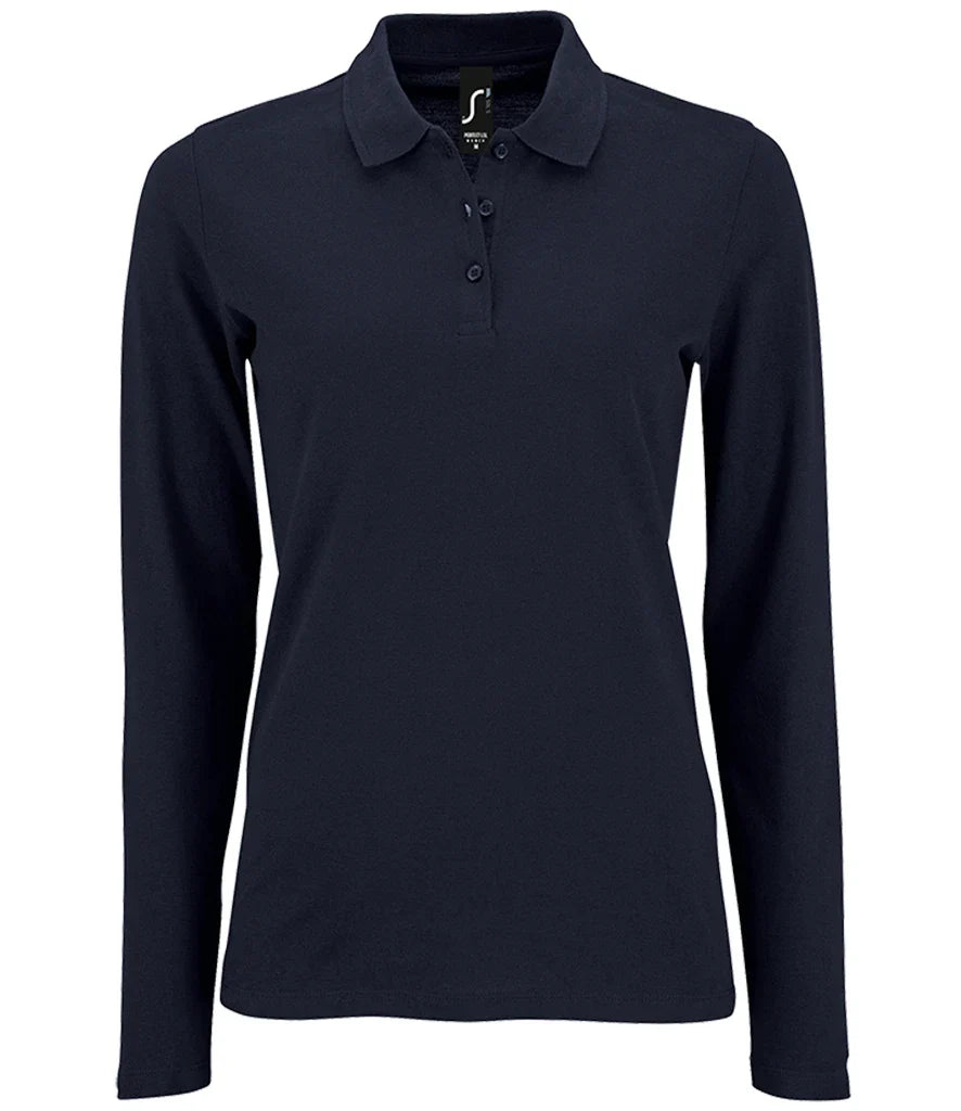 Ladies Long Sleeve Piqué Polo work wear Shirt