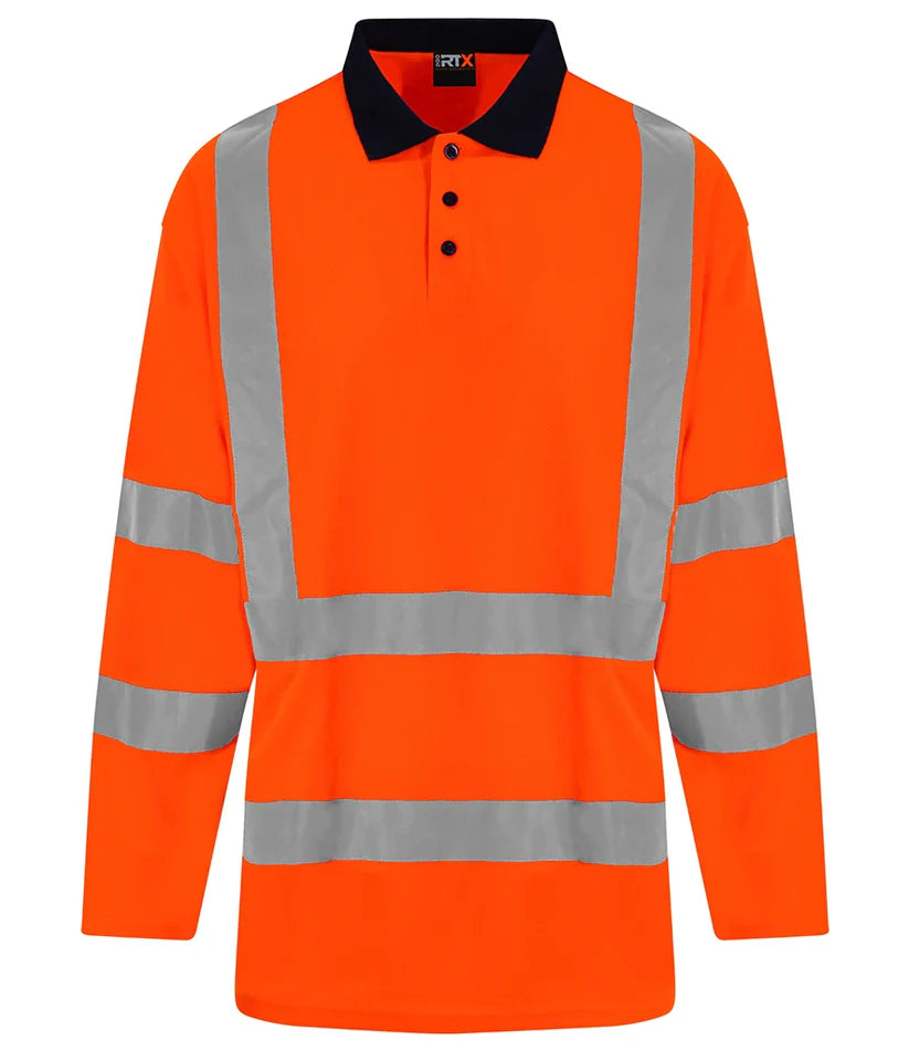 Long Sleeve Hi Vis Safety Polo Top