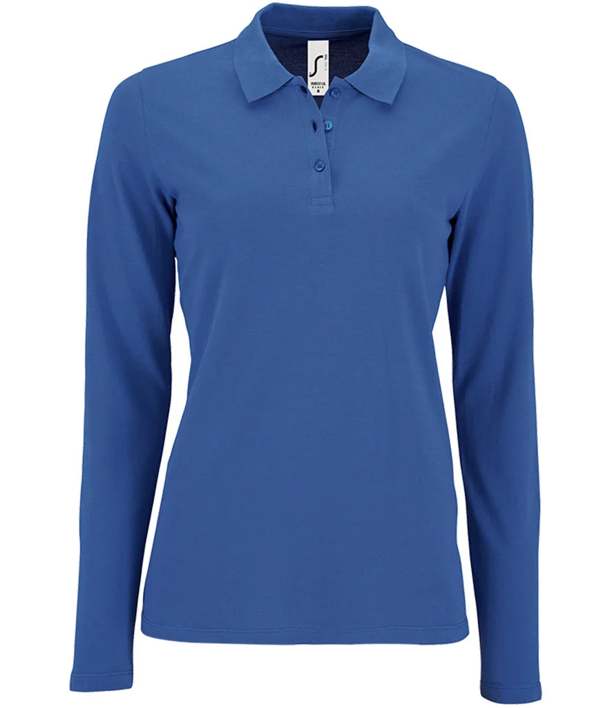 Ladies Long Sleeve Piqué Polo work wear Shirt