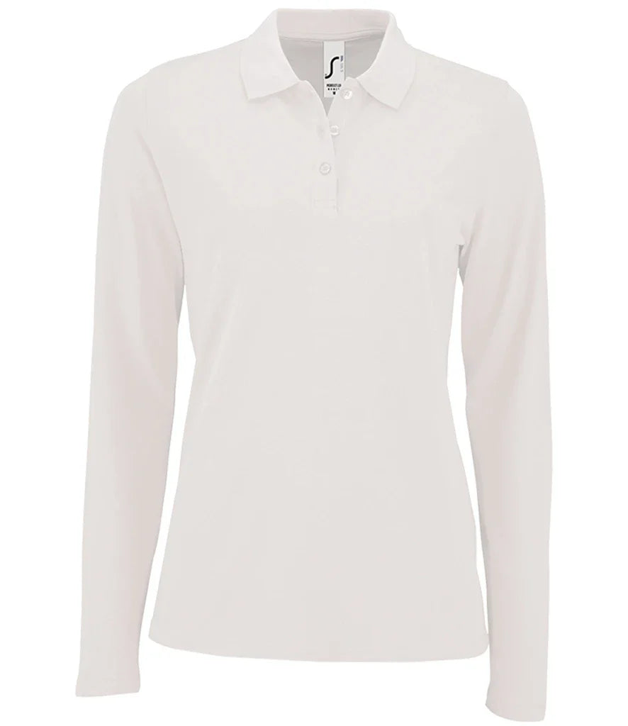 Ladies Long Sleeve Piqué Polo work wear Shirt