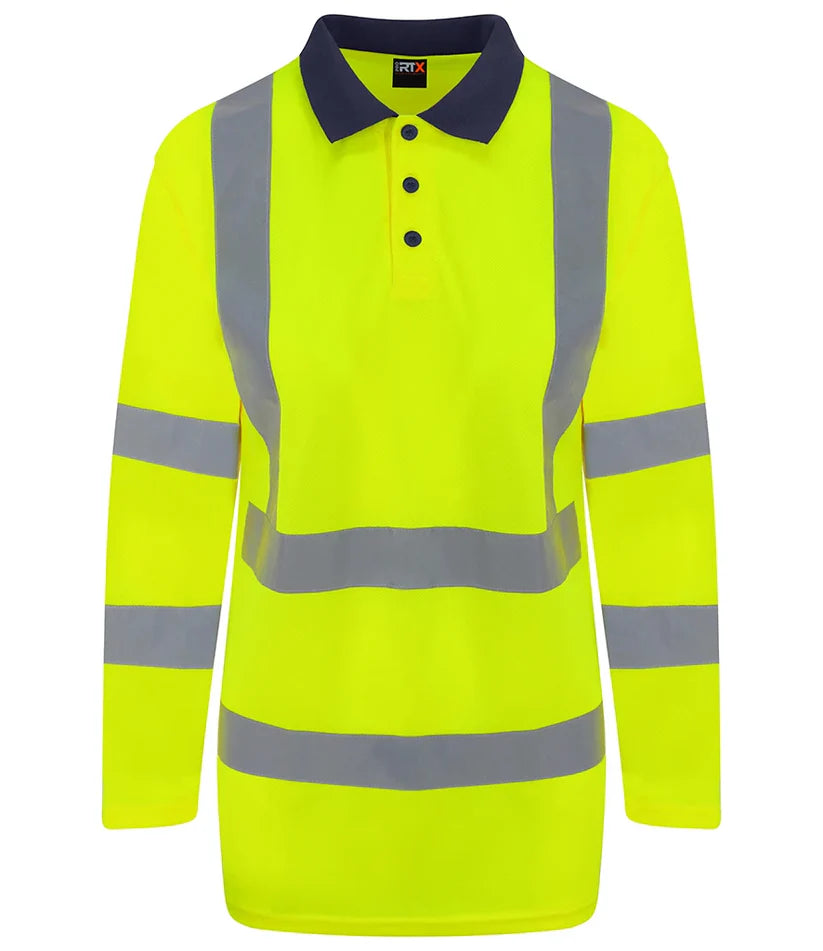 Long Sleeve Hi Vis Safety Polo Top